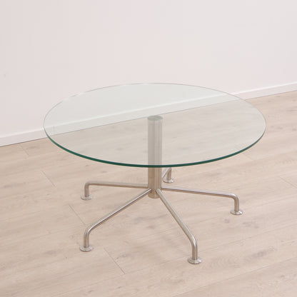 Ø90, sidebord i glass/krom