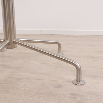 Ø90, sidebord i glass/krom