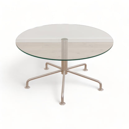 Ø90, sidebord i glass/krom