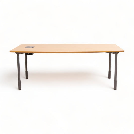Kvalitetssikret | 200x100 cm, Møtebord med trefarget bordplate og kabelboks
