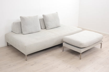 Nyrenset | Lys grå Eilersen Play Tower 3-seter sofa med puff