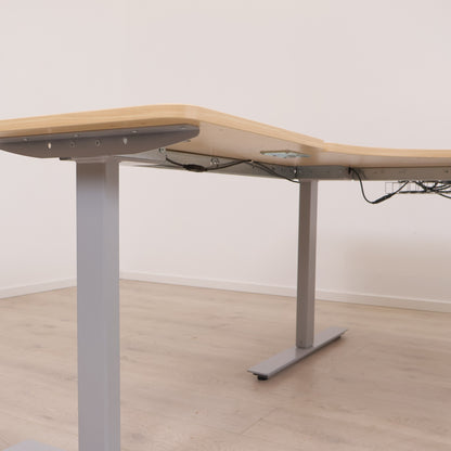 180x160 cm, elektrisk hev/senk hjørneskrivebord