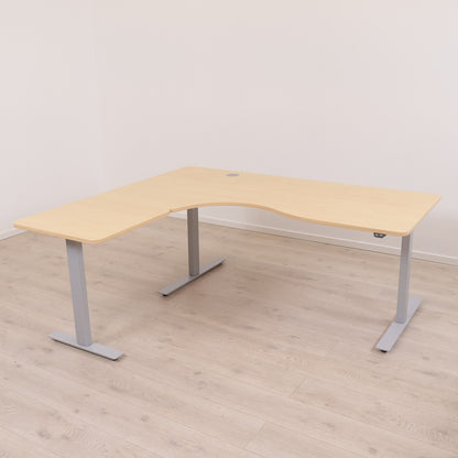 180x160 cm, elektrisk hev/senk hjørneskrivebord