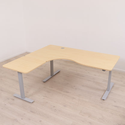 180x160 cm, elektrisk hev/senk hjørneskrivebord