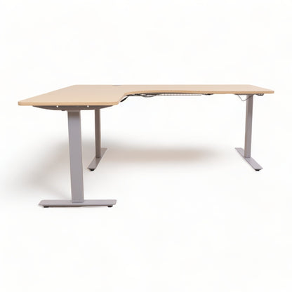 180x160 cm, elektrisk hev/senk hjørneskrivebord