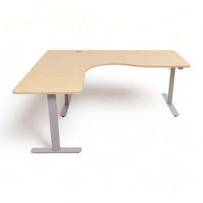 180x160 cm, elektrisk hev/senk hjørneskrivebord