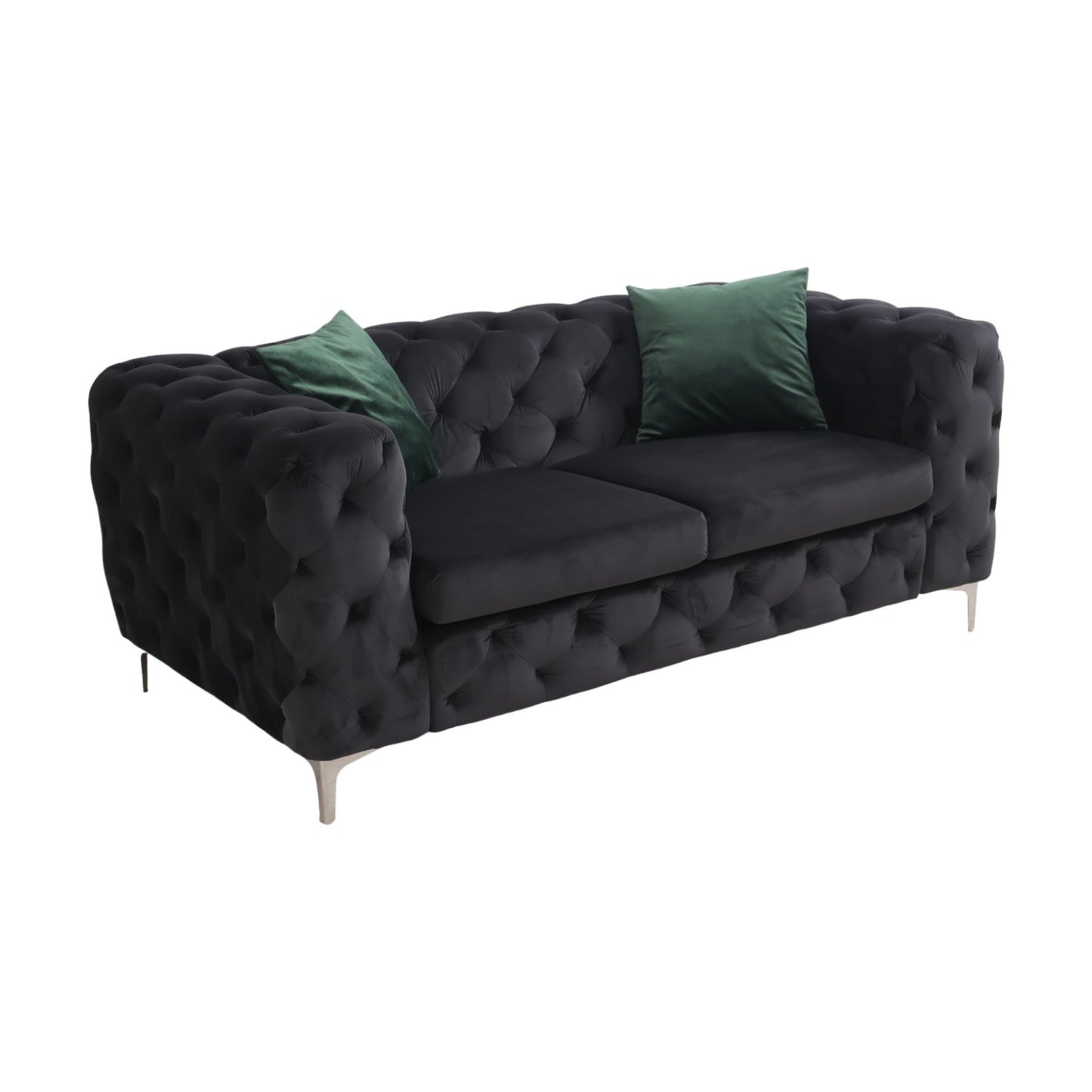 Nyrenset | Sort Bella 2-seter sofa i velur