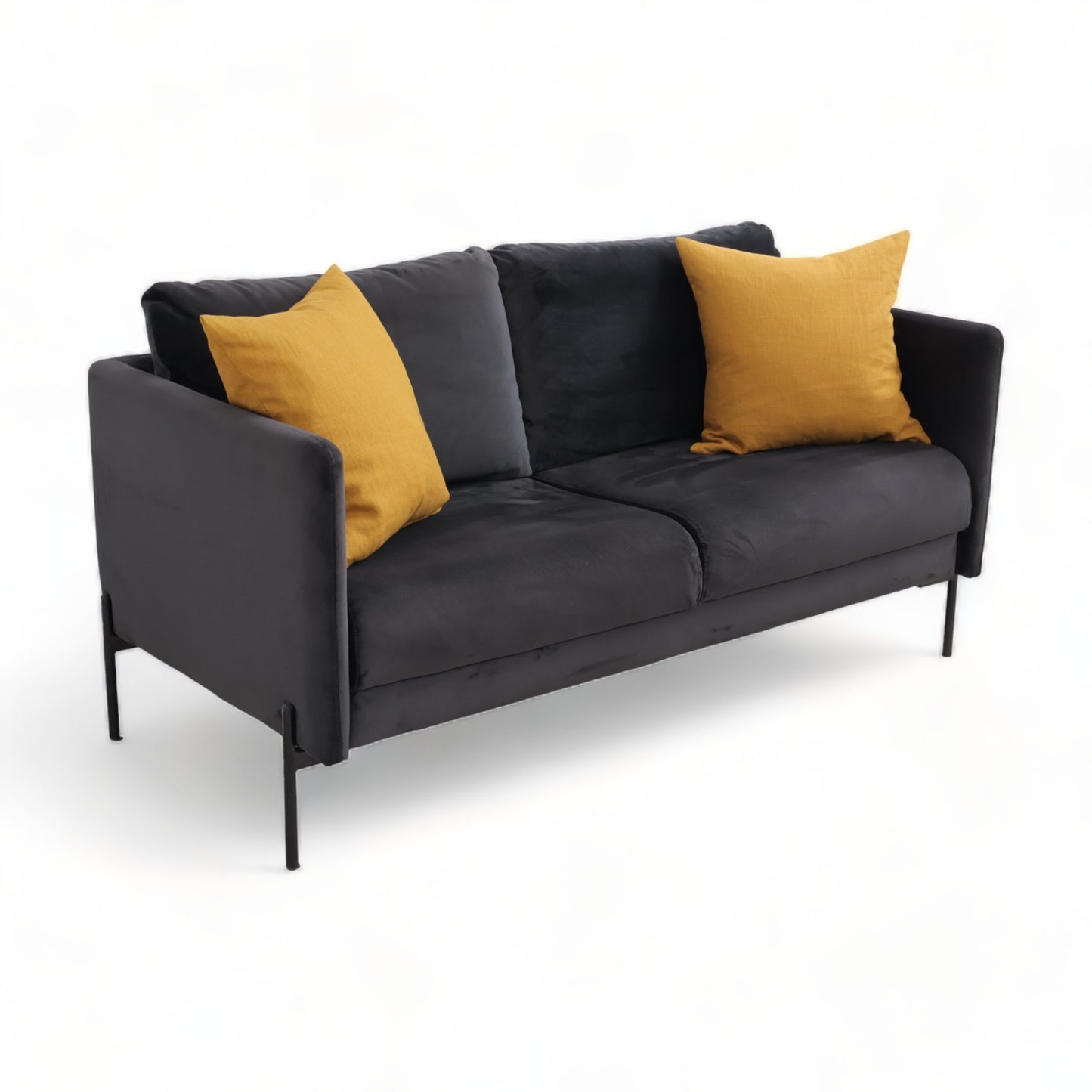 Nyrenset | Sort Kingsley 2-seter sofa i velur