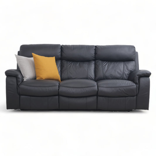 Nyrenset | Sort Mayfield 3-seter sofa med recliner