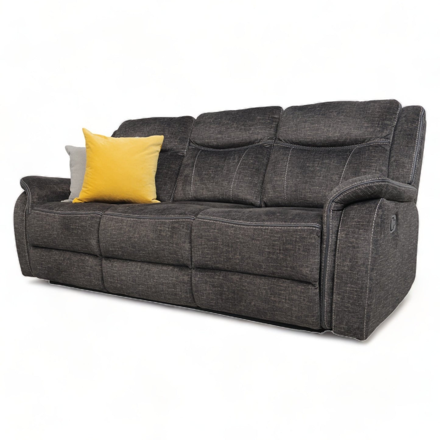 Nyrenset | Mørk grå Leeds 3-seter sofa med recliner