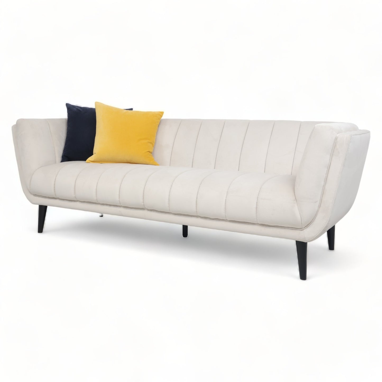 Nyrenset | Kremhvit Tampa 3-seter sofa med sorte bein