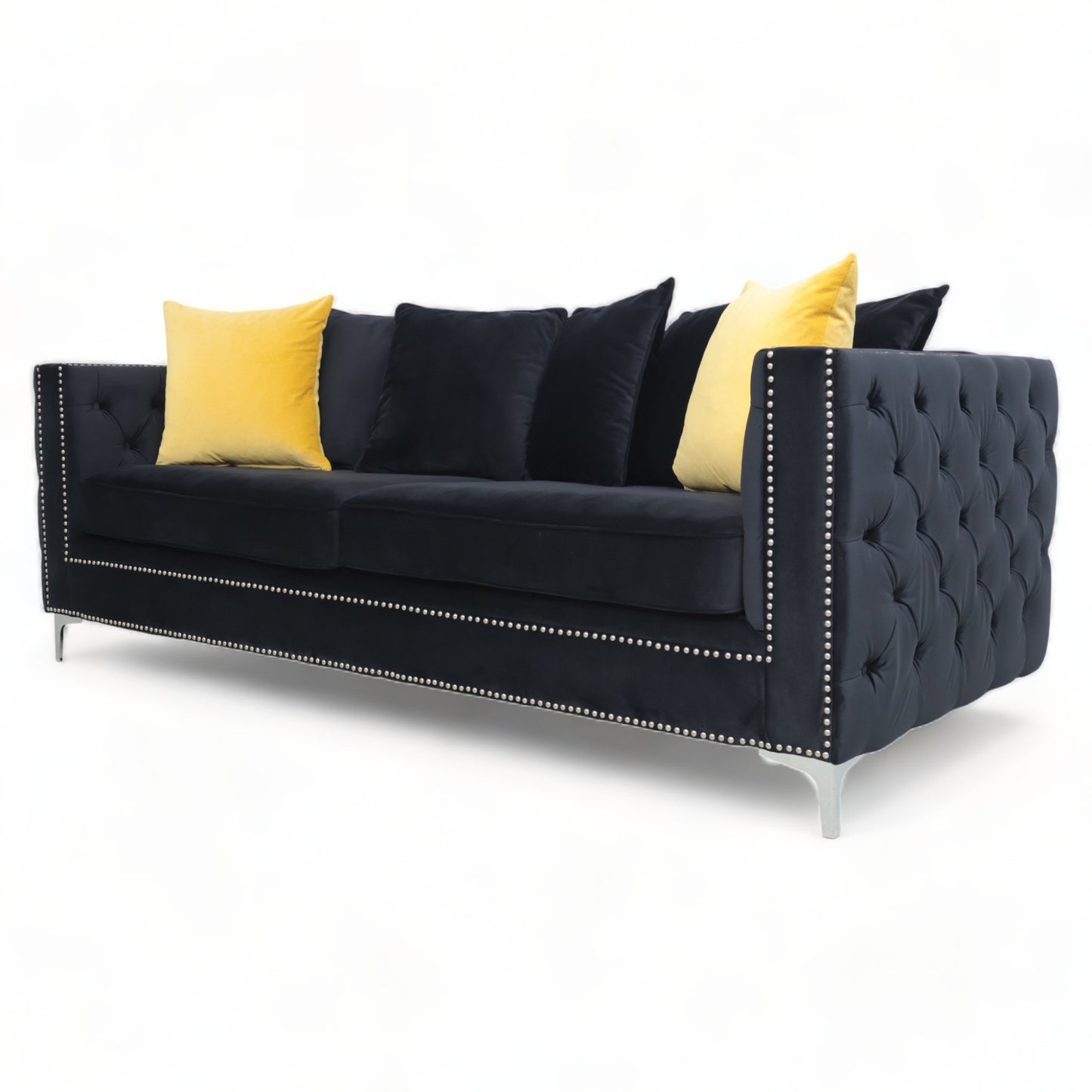 Nyrenset | Sort Kingston 3-seter sofa