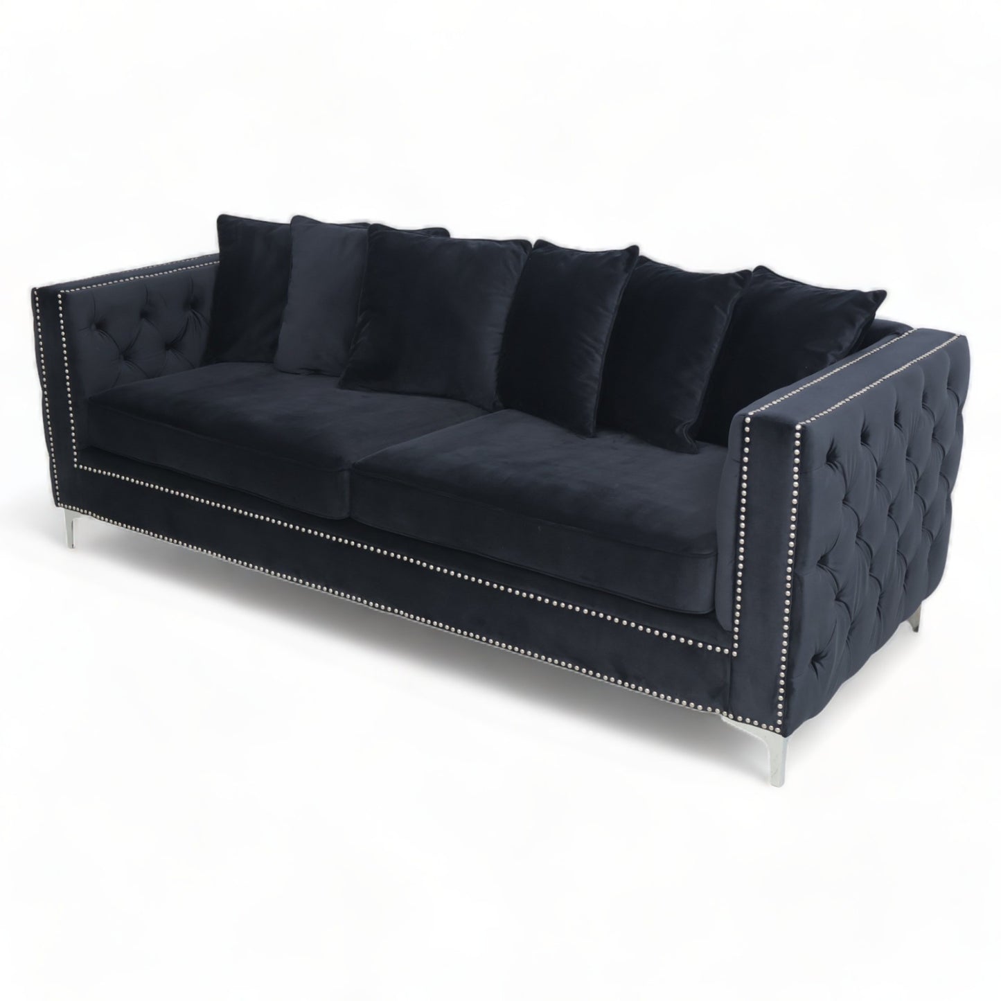 Nyrenset | Sort Kingston 3-seter sofa