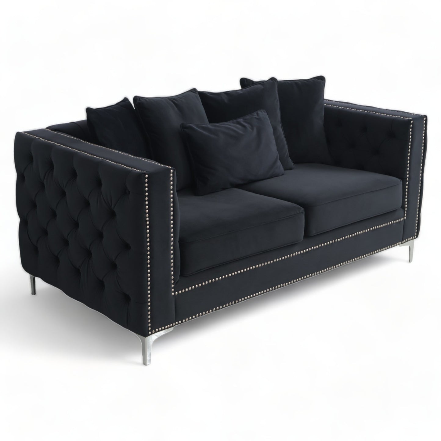 Nyrenset | Sort Kingston 2-seter sofa i velur