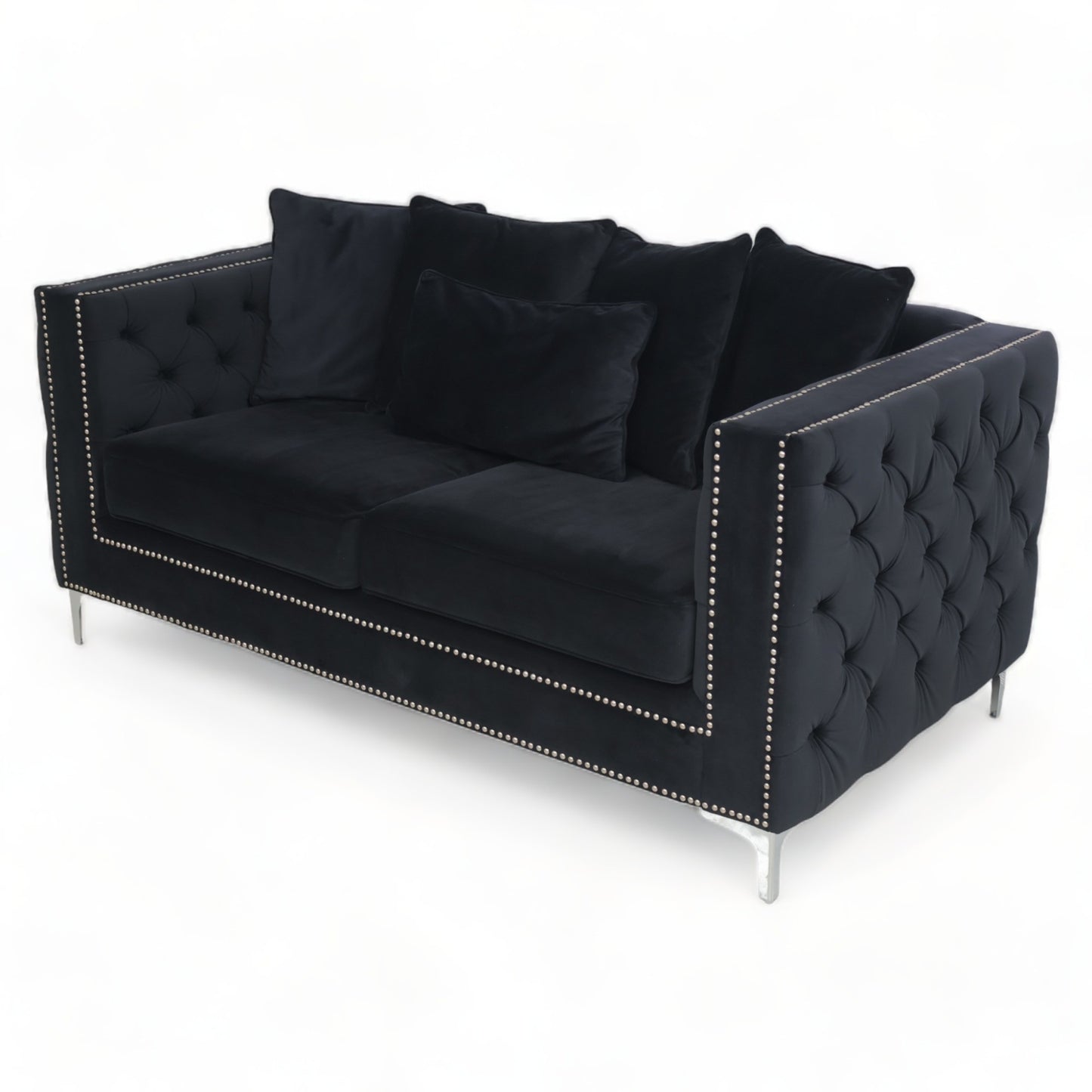 Nyrenset | Sort Kingston 2-seter sofa i velur