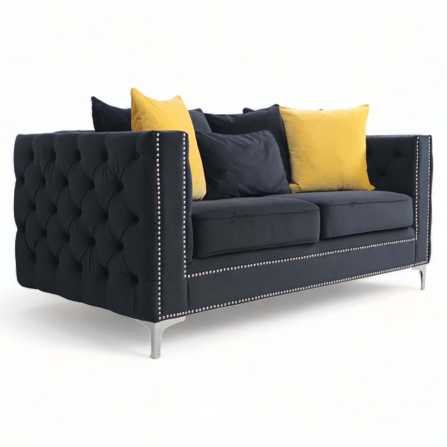 Nyrenset | Sort Kingston 2-seter sofa i velur