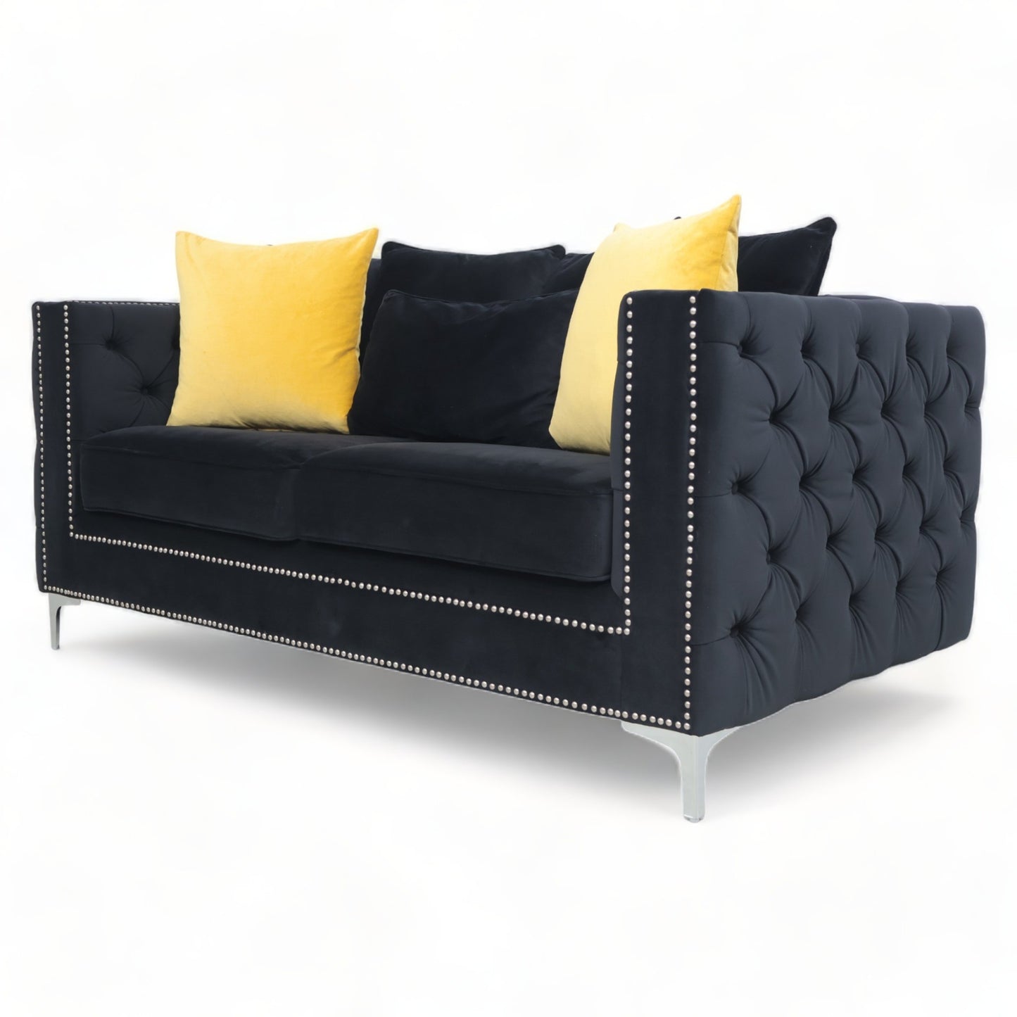 Nyrenset | Sort Kingston 2-seter sofa i velur