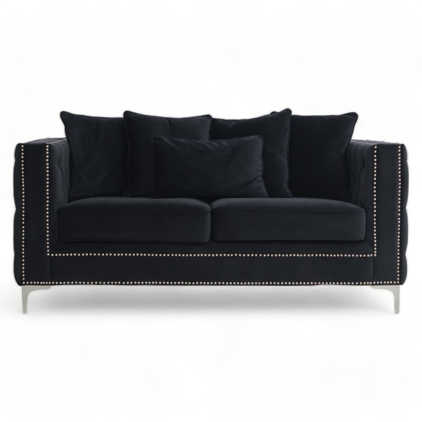 Nyrenset | Sort Kingston 2-seter sofa i velur