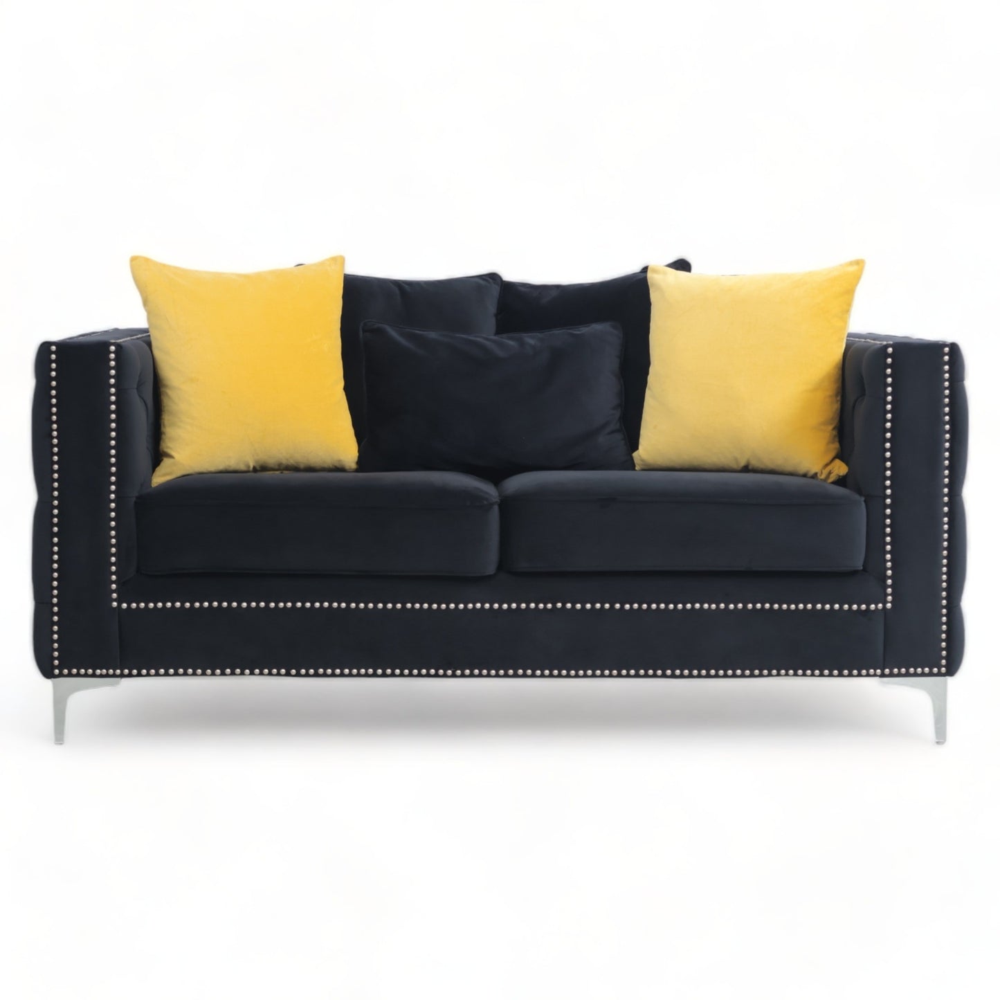 Nyrenset | Sort Kingston 2-seter sofa i velur