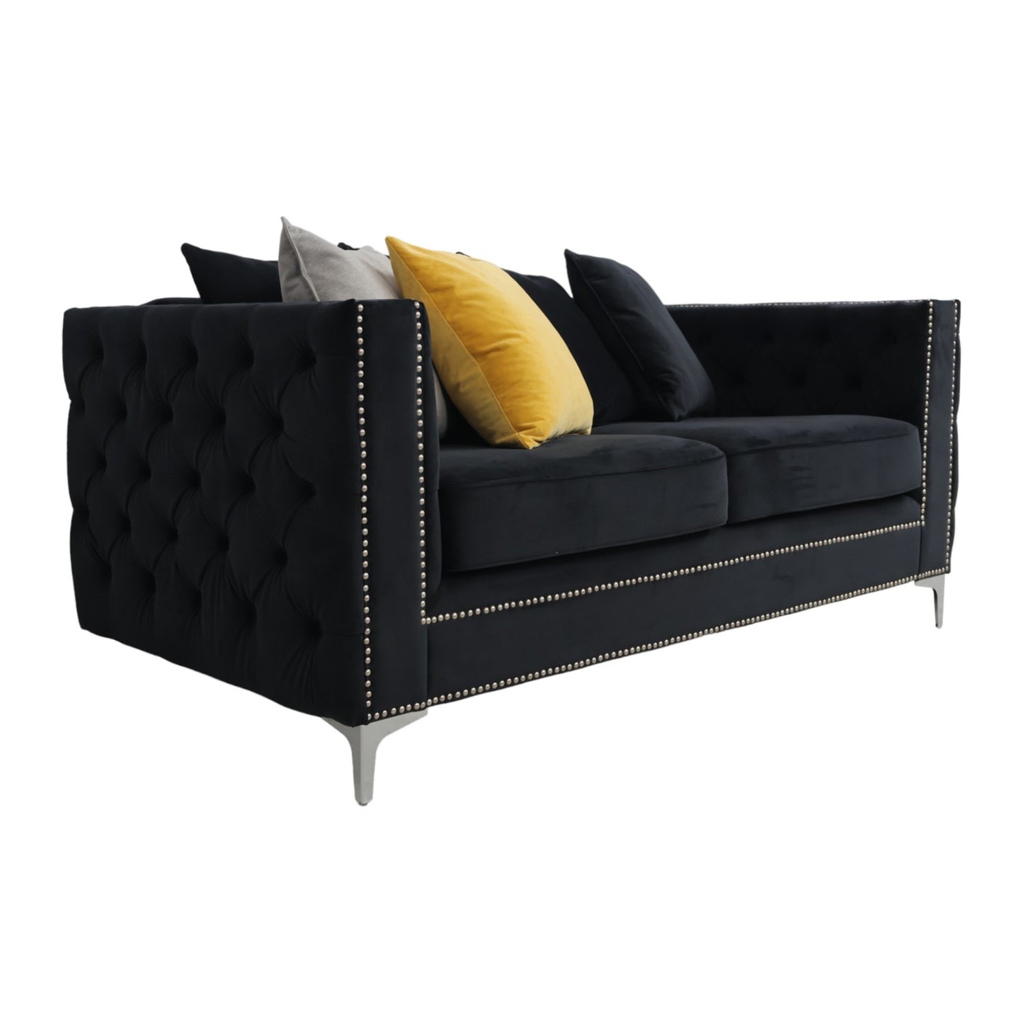 Nyrenset | Sort Kingston 2-seter sofa i velur