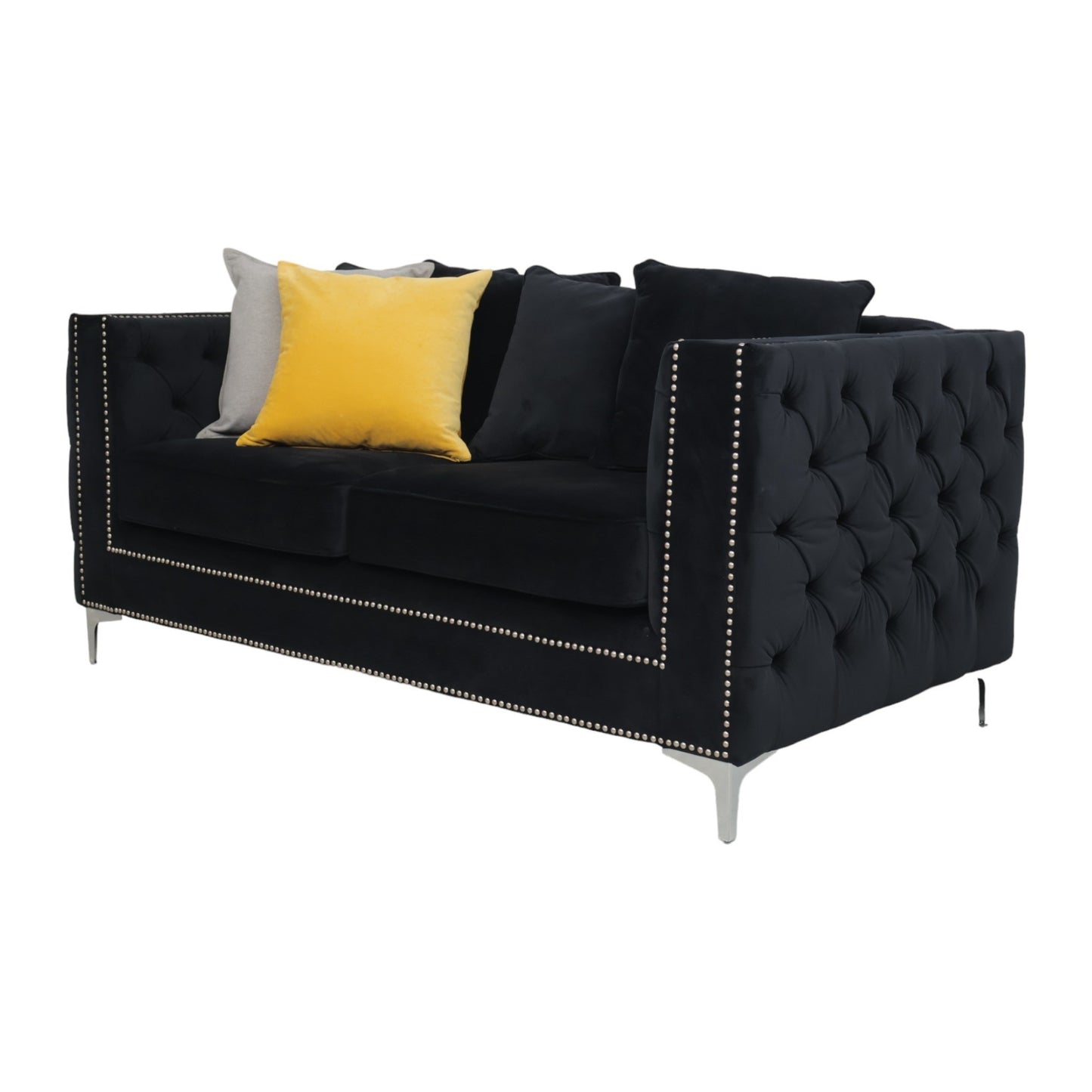 Nyrenset | Sort Kingston 2-seter sofa i velur