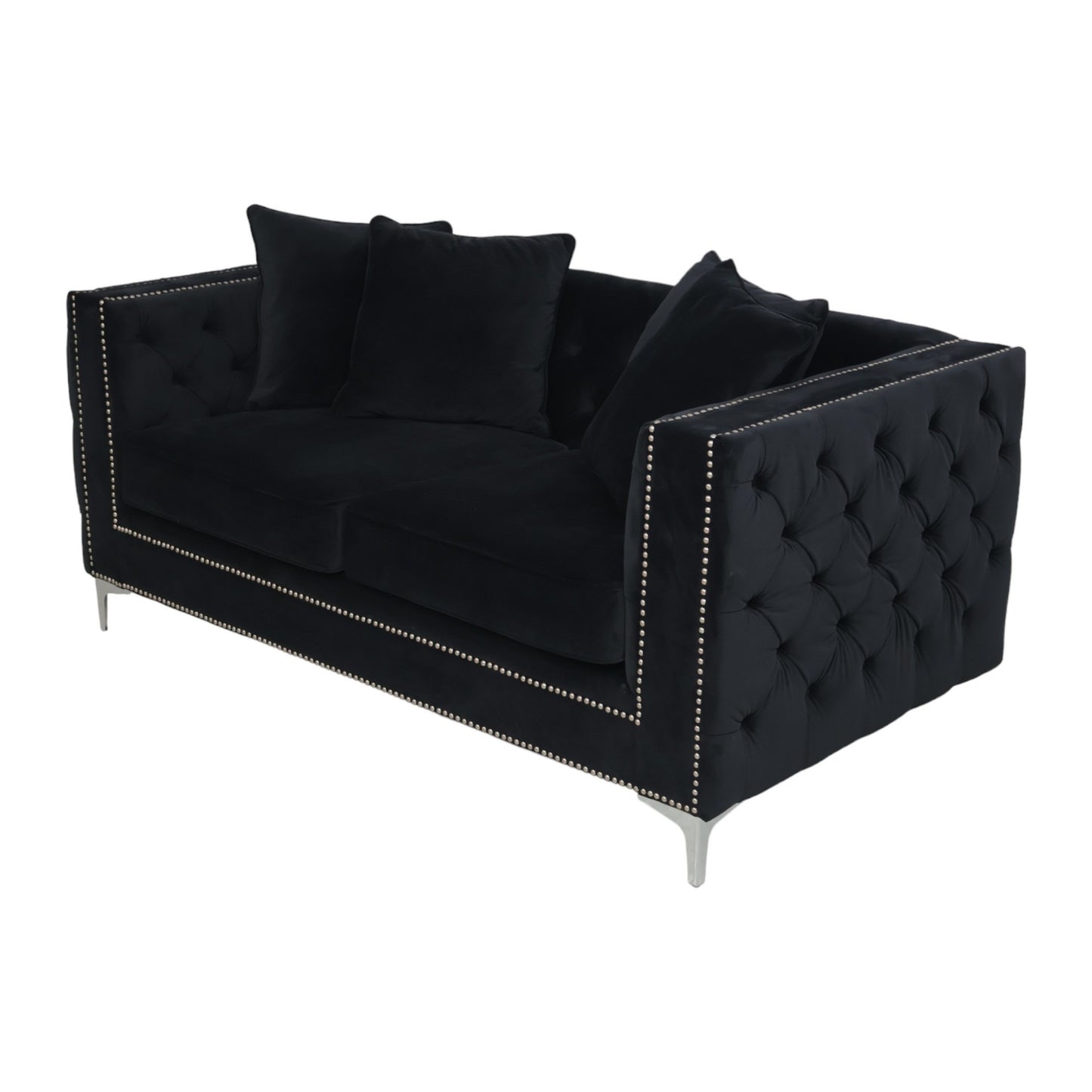 Nyrenset | Sort Kingston 2-seter sofa i velur