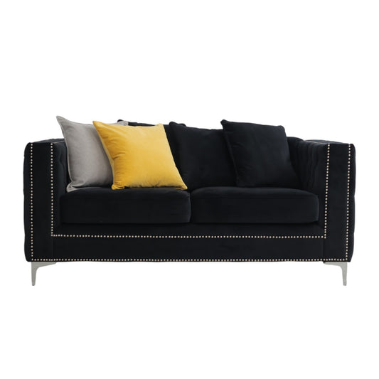 Nyrenset | Sort Kingston 2-seter sofa i velur