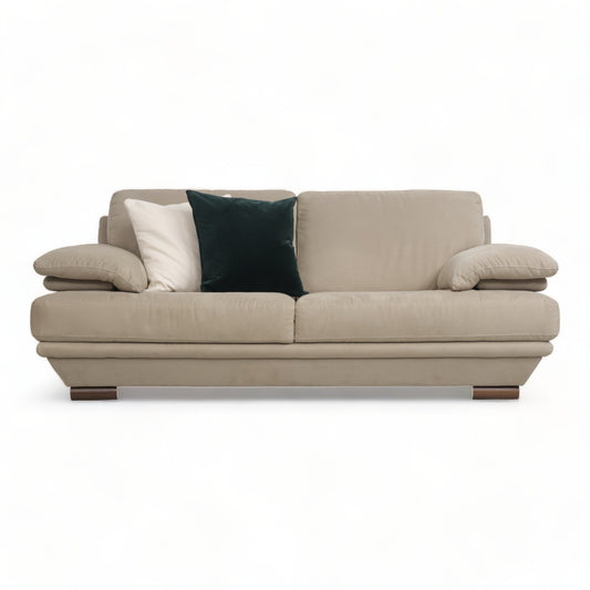 Nyrenset | Grå/beige Natuzzi Plaza 2-seter sofa