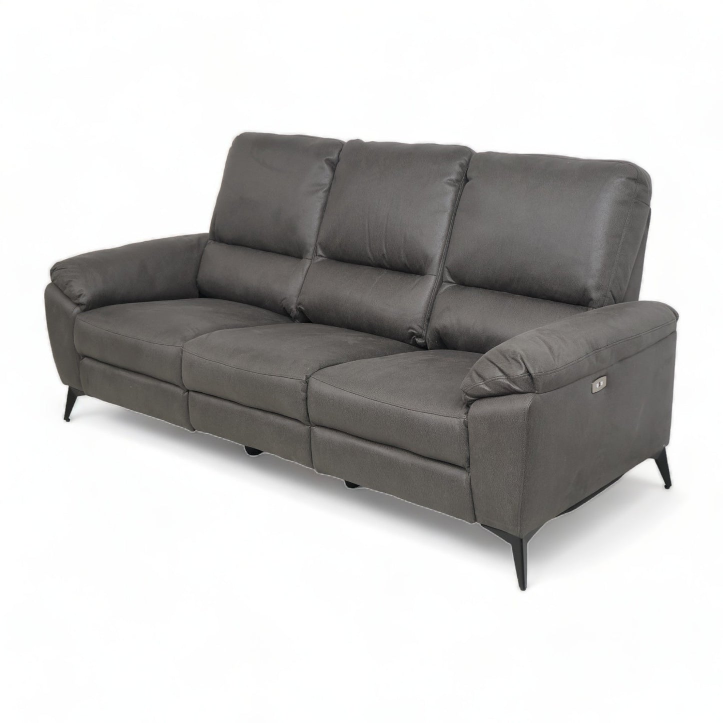 Nyrenset | Mørk grå Bari 3-seter sofa med recliner