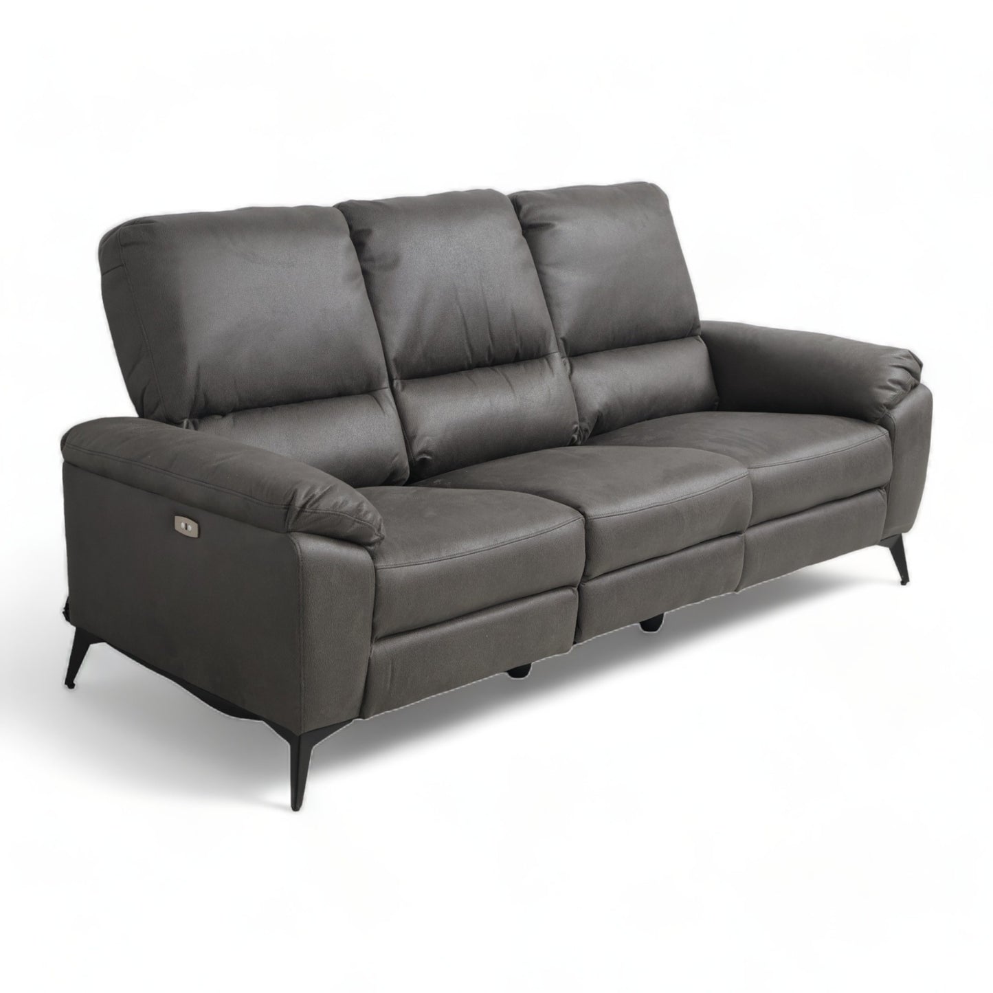 Nyrenset | Mørk grå Bari 3-seter sofa med recliner