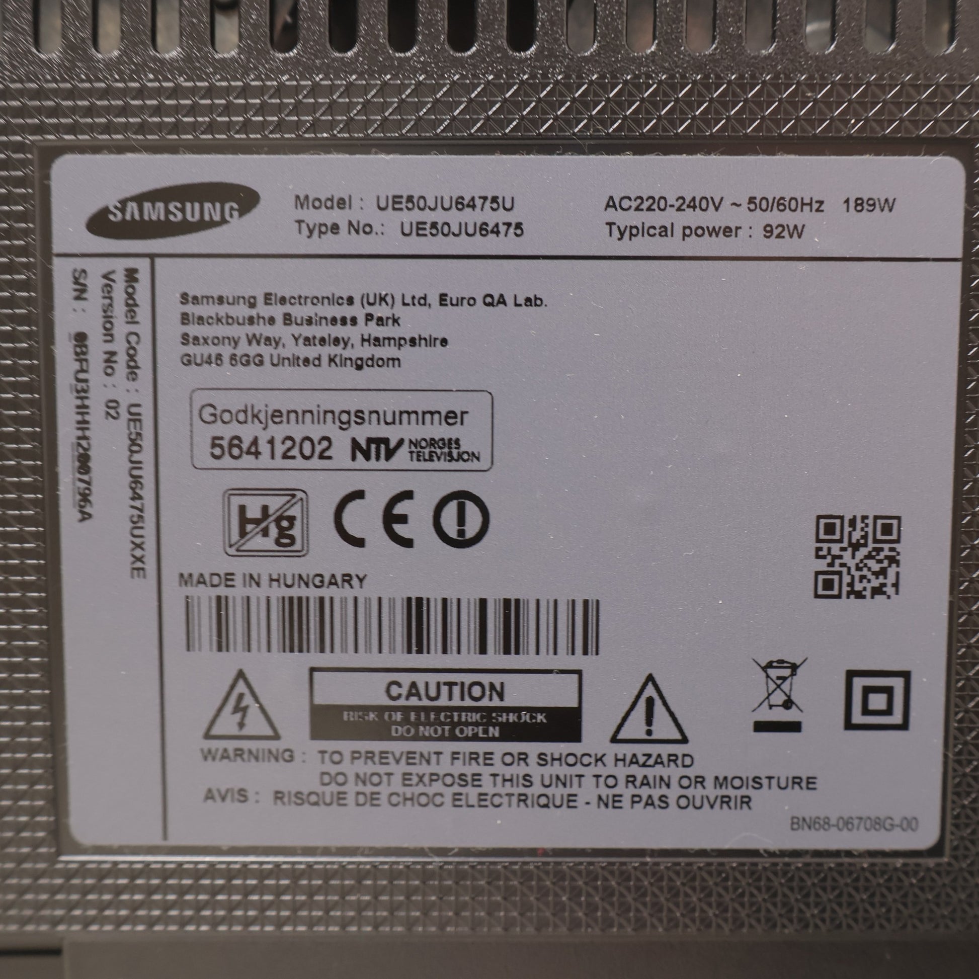 Utmerket tilstand | Samsung (UE50JU6475) Smart-TV