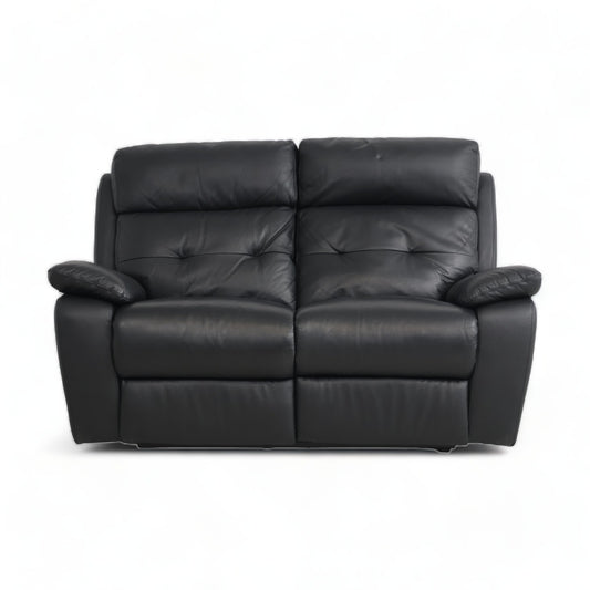 Nyrenset | Sort 2-seter sofa med recliner