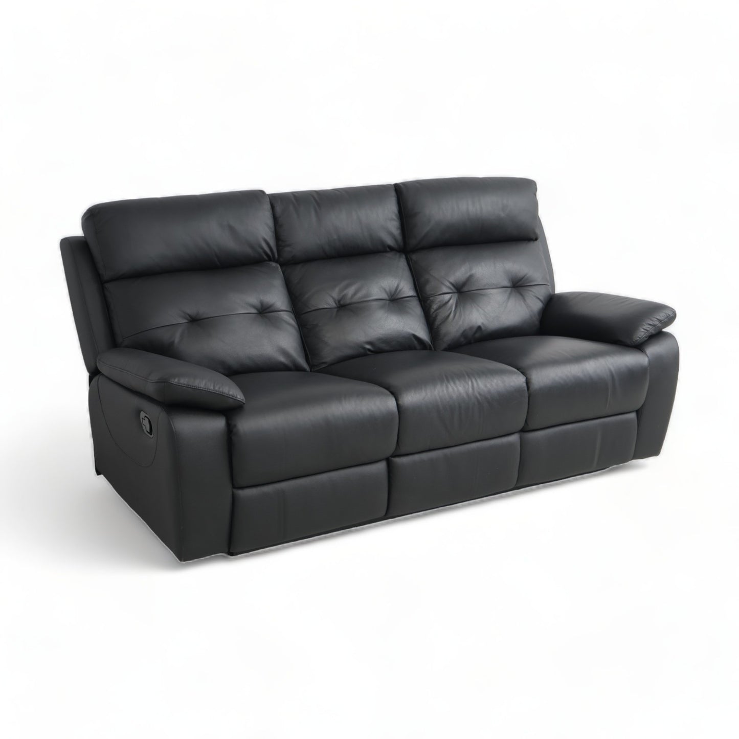 Nyrenset | Sort 3-seter sofa med recliner