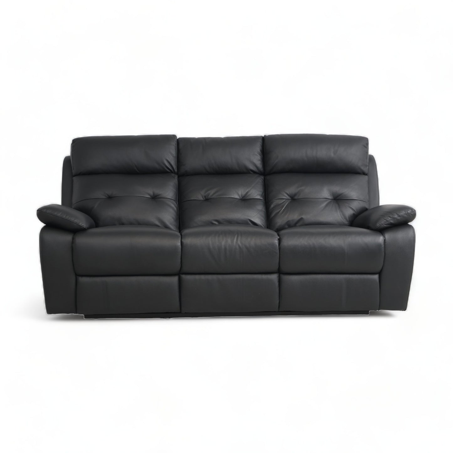 Nyrenset | Sort 3-seter sofa med recliner