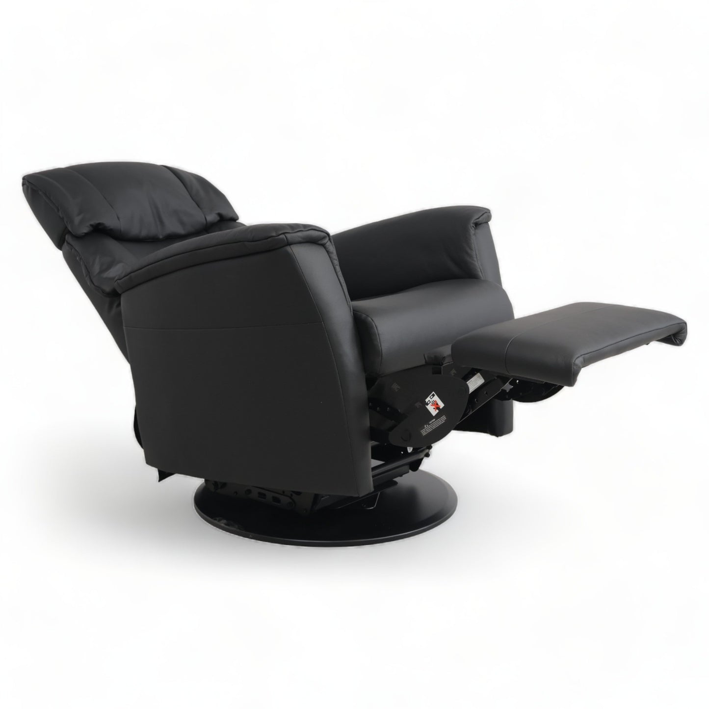 Ubrukt | Sort Ventura stol med recliner i skinn fra IMG