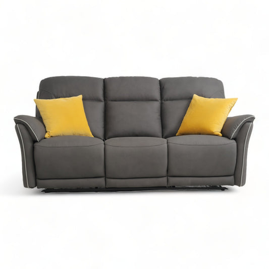 Helt Nytt | Grå/brun 3-seter sofa med recliner