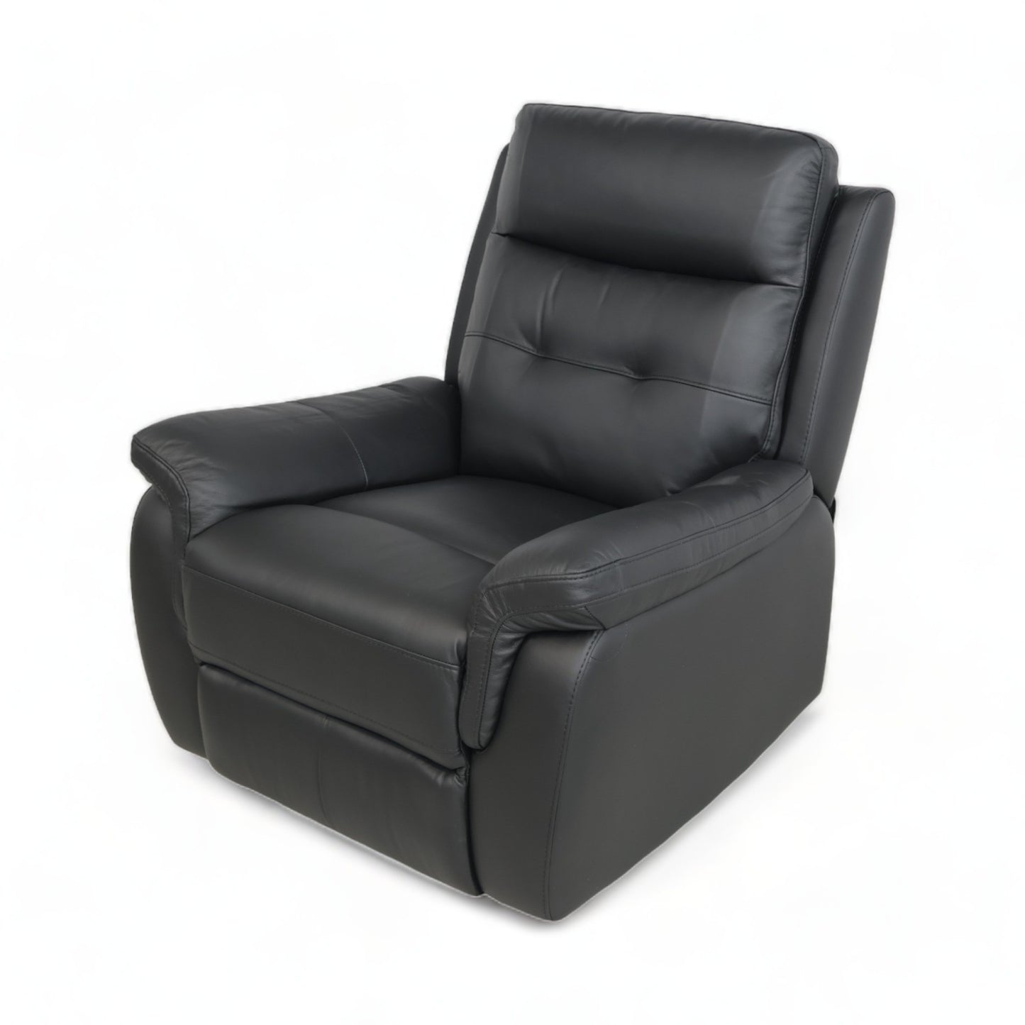 Nyrenset | Sort stol med recliner i skinn