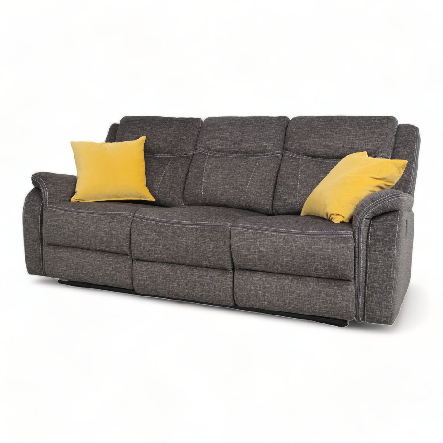 Hely nytt | Mørk grå Vicky 3-seter sofa med recliner
