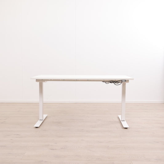 Kvalitetssikret | Rol Ergo helhvit elektrisk hev/senk skrivebord. 140 x 70 cm