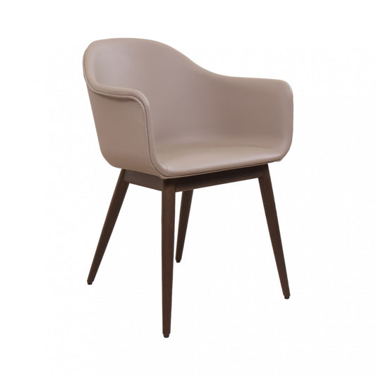 Rengjort | MENU Harbour Dining Chair, Wooden Base, upholstered