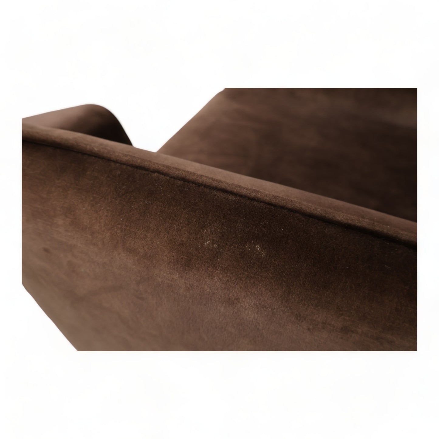 Nyrenset | Mørk brun Bellus Siena lenestol i velur med fotskammel