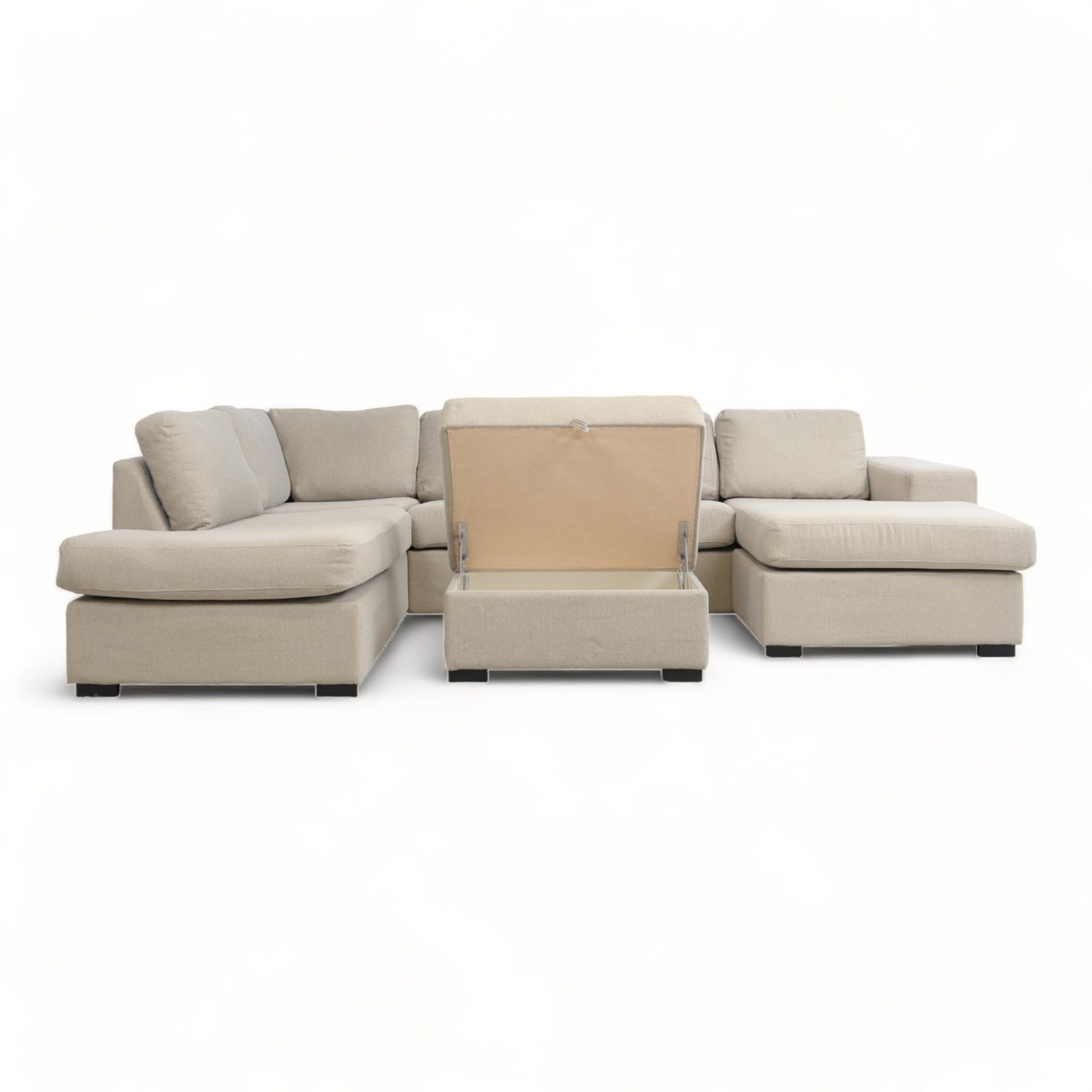 Nyrenset | Beige u-sofa med sjeselong fra Skeidar