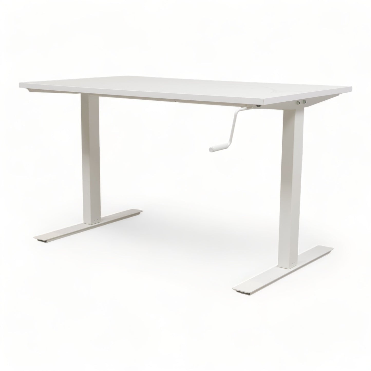 Skrivebord 120x70 cm med sveiv, hvit laminat, IKEA Skarestad