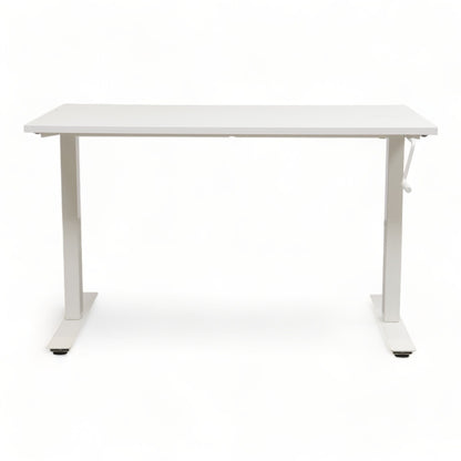 Skrivebord 120x70 cm med sveiv, hvit laminat, IKEA Skarestad