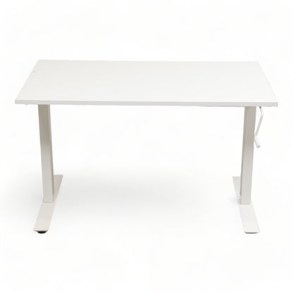 Skrivebord 120x70 cm med sveiv, hvit laminat, IKEA Skarestad