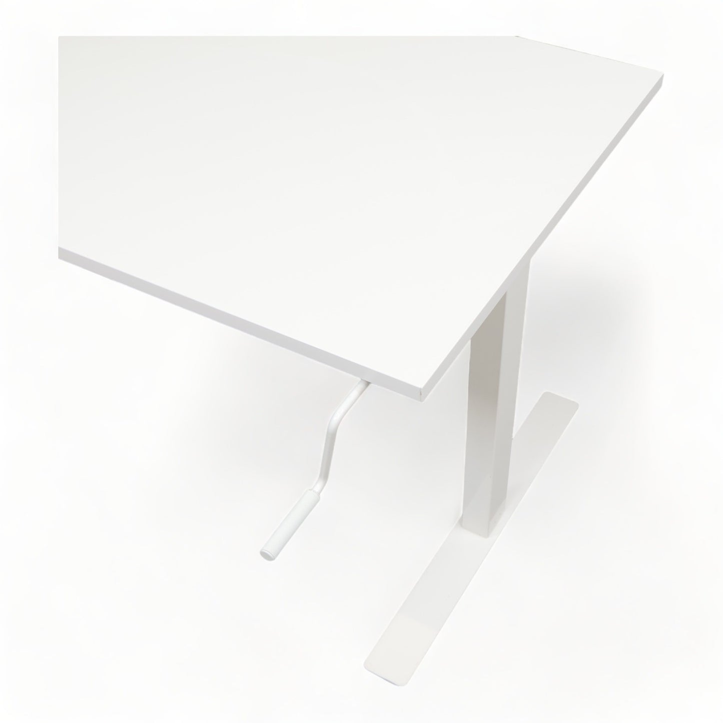 Skrivebord 120x70 cm med sveiv, hvit laminat, IKEA Skarestad