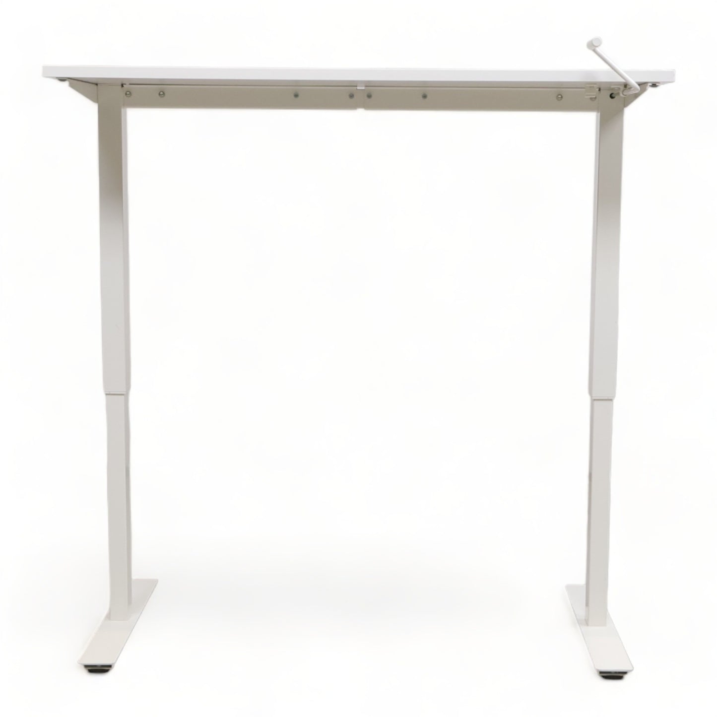 Skrivebord 120x70 cm med sveiv, hvit laminat, IKEA Skarestad