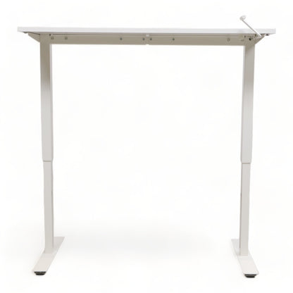 Skrivebord 120x70 cm med sveiv, hvit laminat, IKEA Skarestad