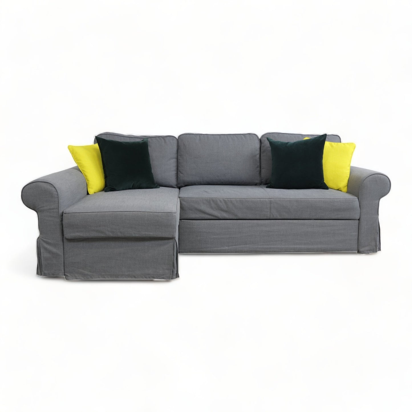 Nyrenset | Grå IKEA Backabro sovesofa med sjeselong