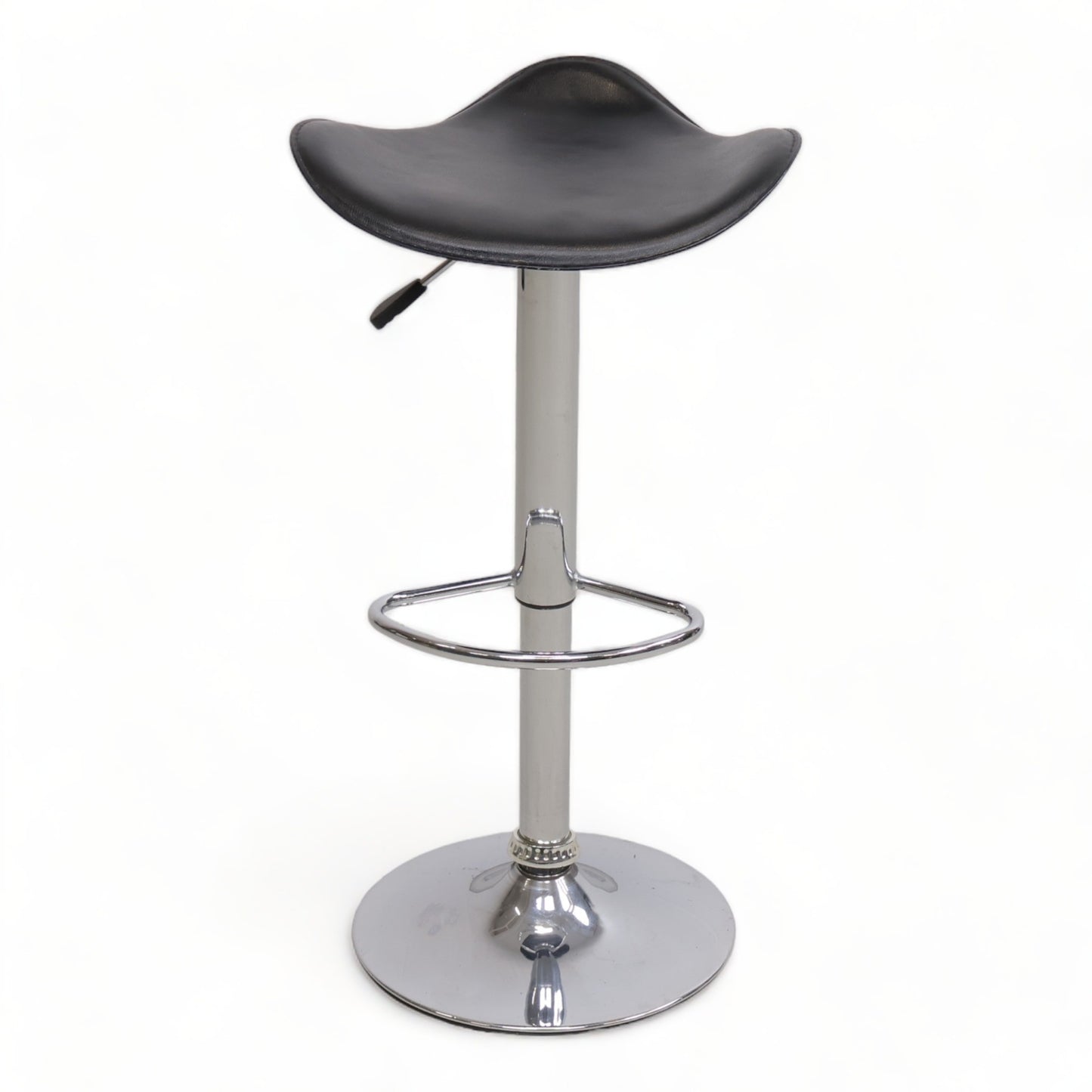 Nyrenset | Hev/senk barstol med sort skinnsete